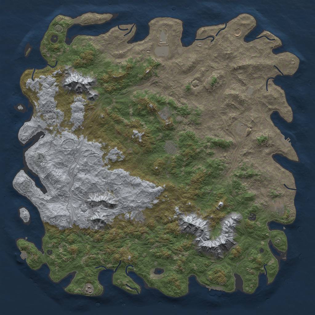 Rust Map: Procedural Map, Size: 6000, Seed: 369426570, 19 Monuments