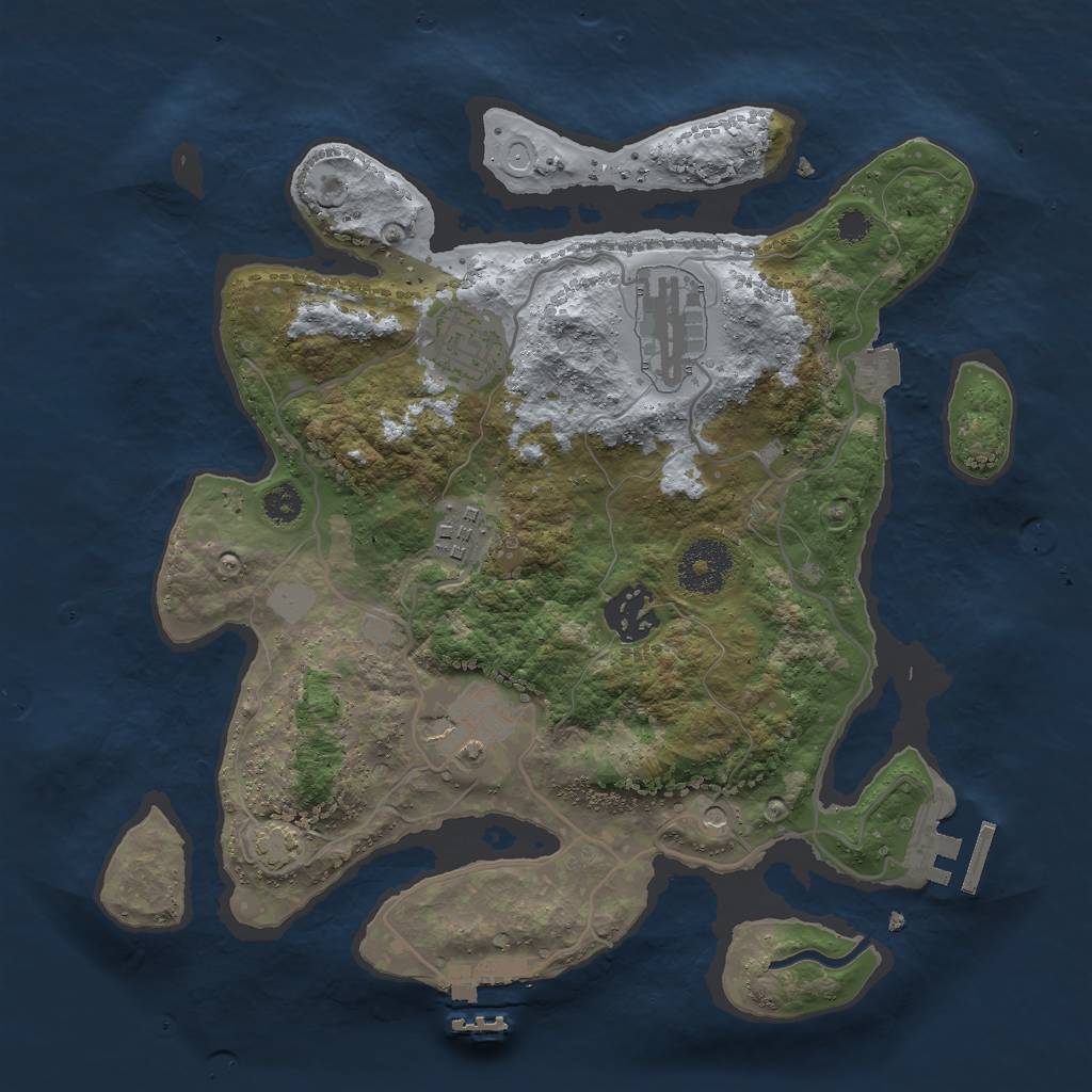 Rust Map: Procedural Map, Size: 3000, Seed: 114709947, 12 Monuments