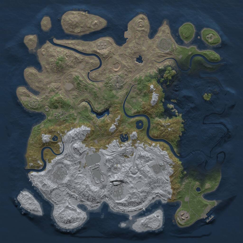 Rust Map: Procedural Map, Size: 4250, Seed: 16116, 16 Monuments