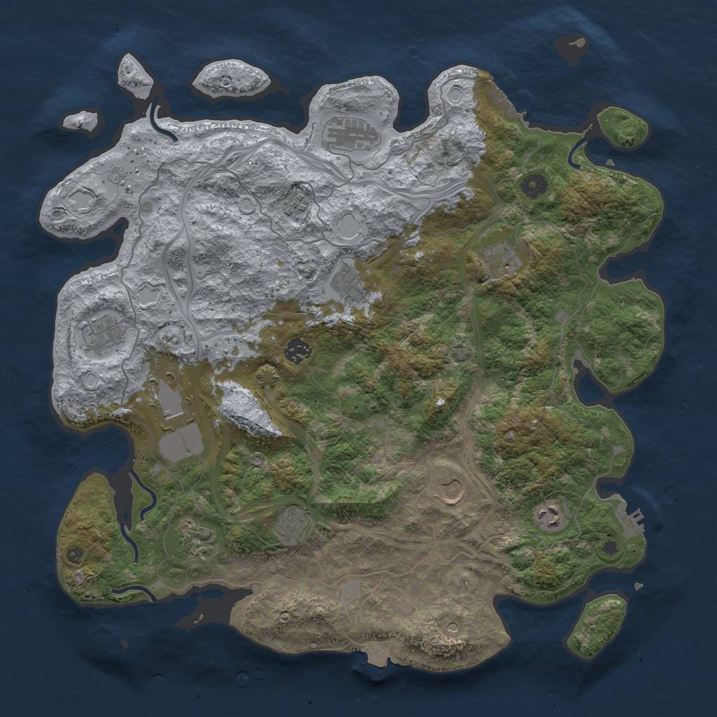 Rust Map: Procedural Map, Size: 4250, Seed: 743682131, 19 Monuments