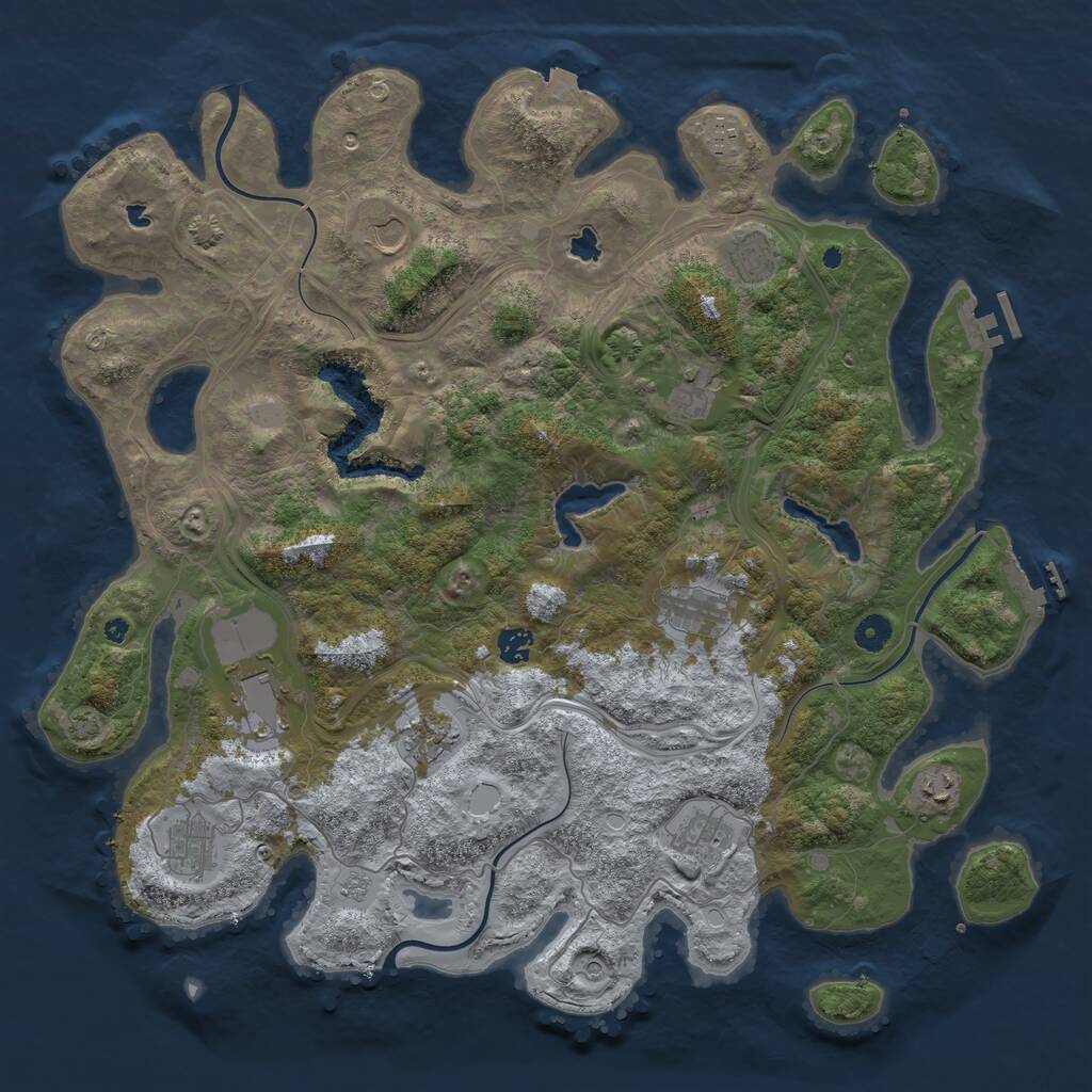 Rust Map: Procedural Map, Size: 4500, Seed: 2035963889, 17 Monuments