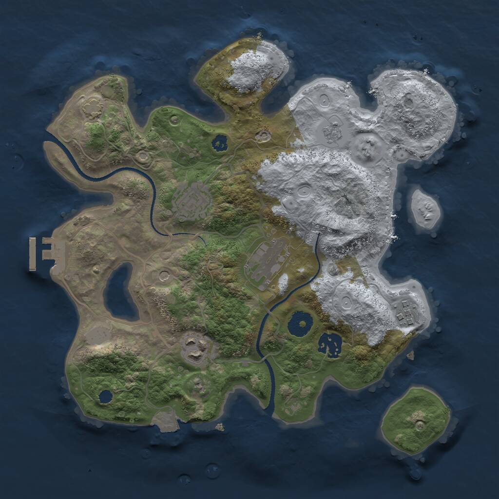 Rust Map: Procedural Map, Size: 3000, Seed: 310284826, 10 Monuments