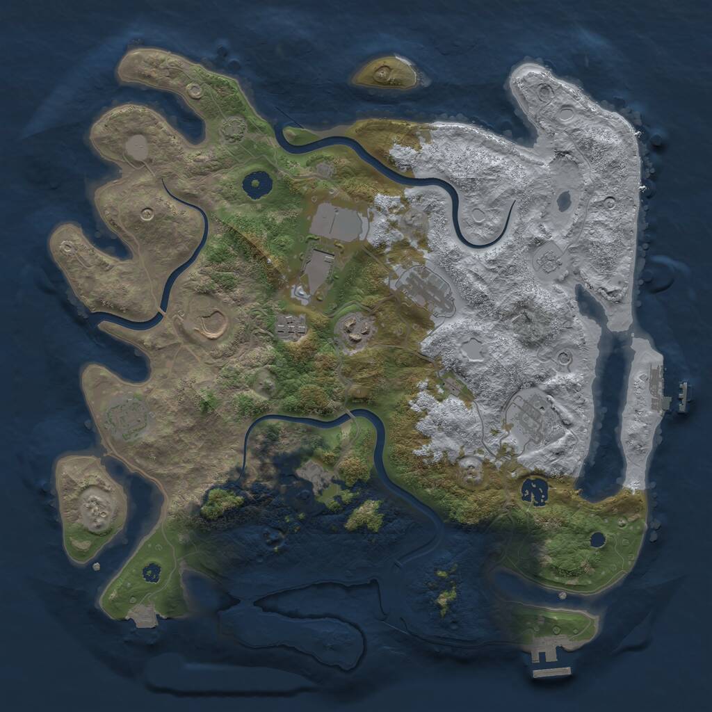 Rust Map: Procedural Map, Size: 3799, Seed: 511145675, 15 Monuments