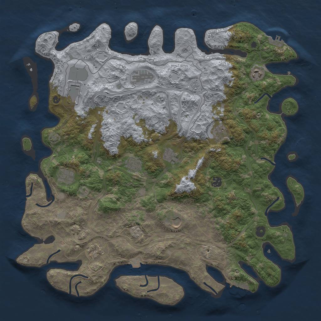 Rust Map: Procedural Map, Size: 4500, Seed: 1527080773, 19 Monuments