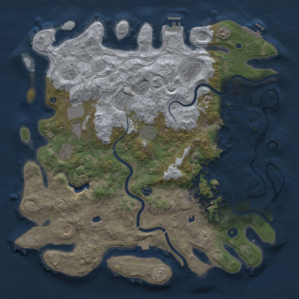 Rust Map: Procedural Map, Size: 4500, Seed: 1527080773, 17 Monuments