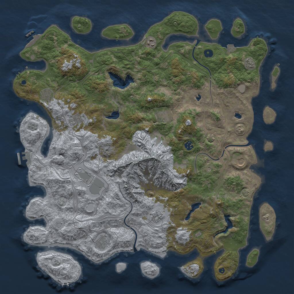 Rust Map: Procedural Map, Size: 5000, Seed: 1789299913, 16 Monuments