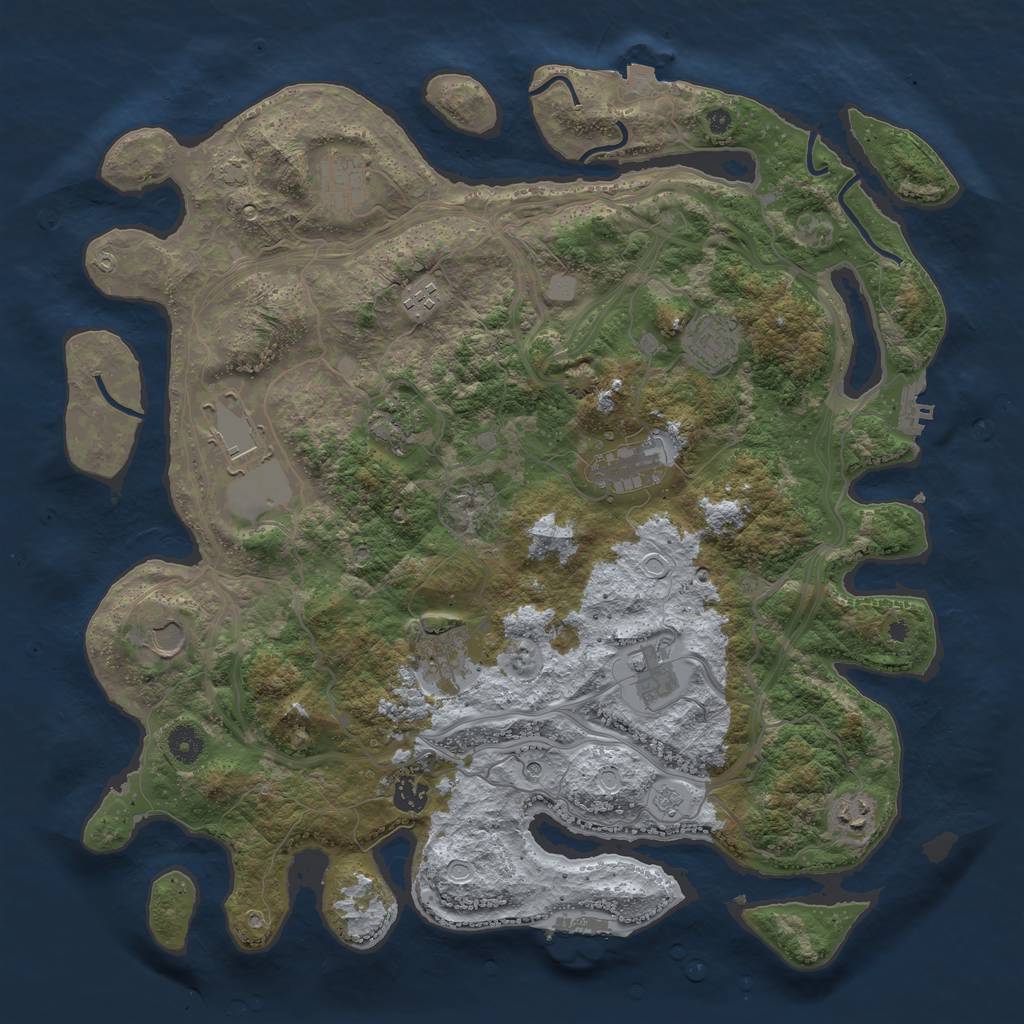 Rust Map: Procedural Map, Size: 4250, Seed: 2035822460, 19 Monuments