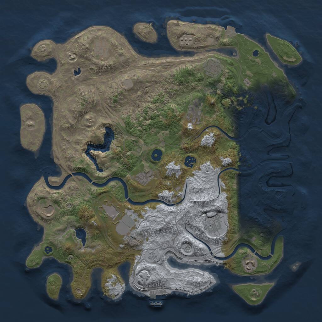 Rust Map: Procedural Map, Size: 4250, Seed: 2035822460, 16 Monuments