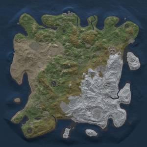 Thumbnail Rust Map: Procedural Map, Size: 3850, Seed: 273736, 17 Monuments