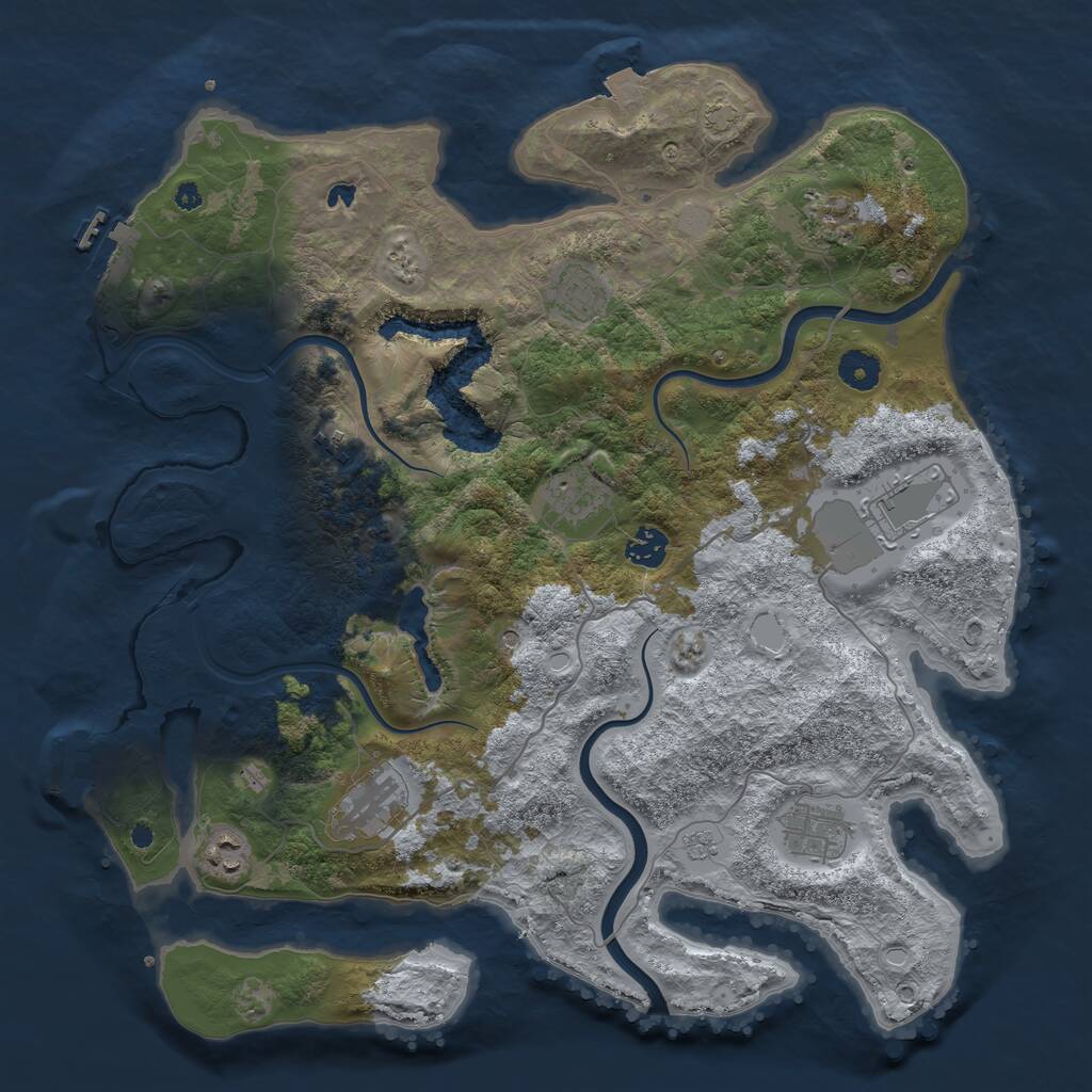 Rust Map: Procedural Map, Size: 4000, Seed: 1877428140, 15 Monuments