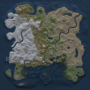 Thumbnail Rust Map: Procedural Map, Size: 4500, Seed: 78409243, 16 Monuments