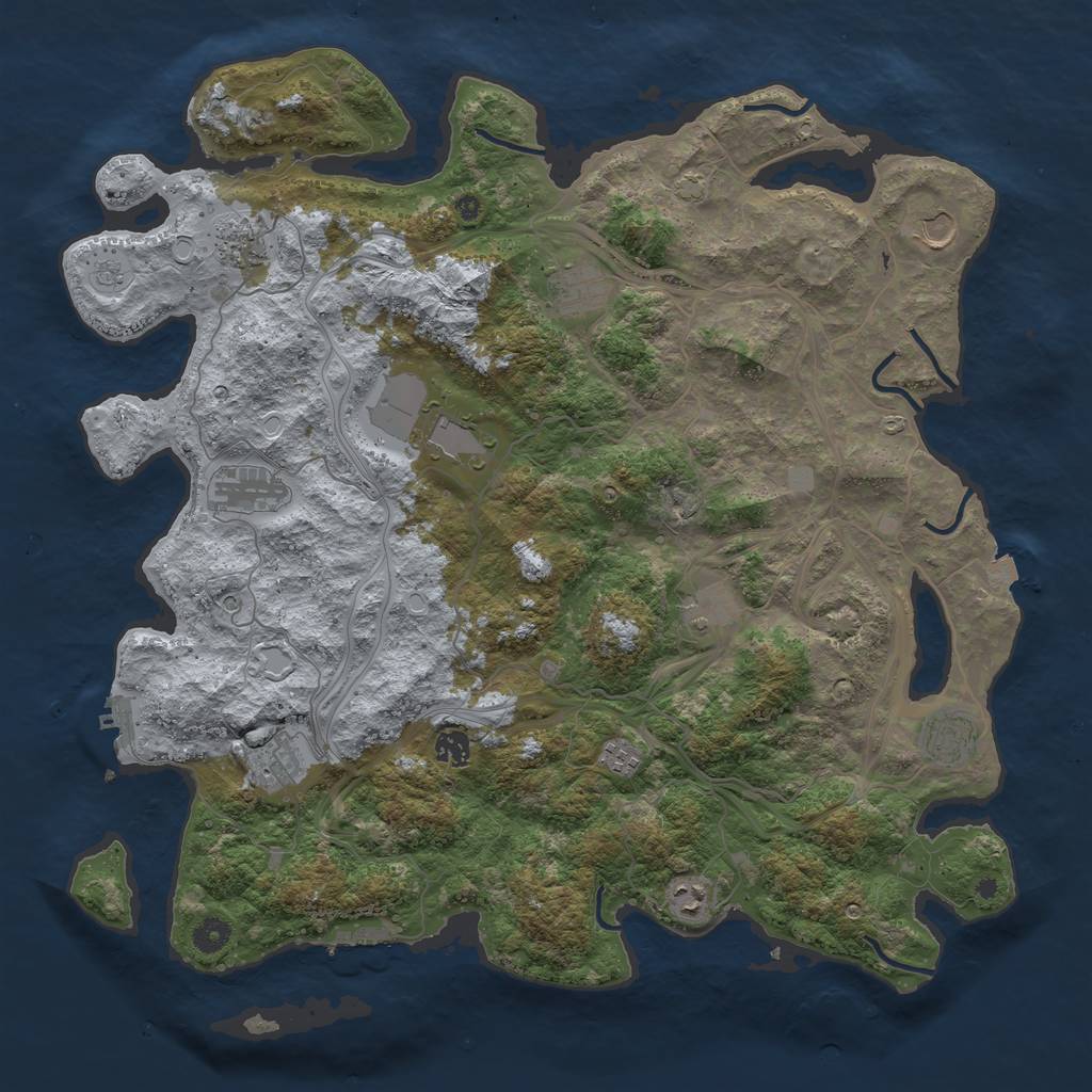 Rust Map: Procedural Map, Size: 4500, Seed: 78409243, 19 Monuments