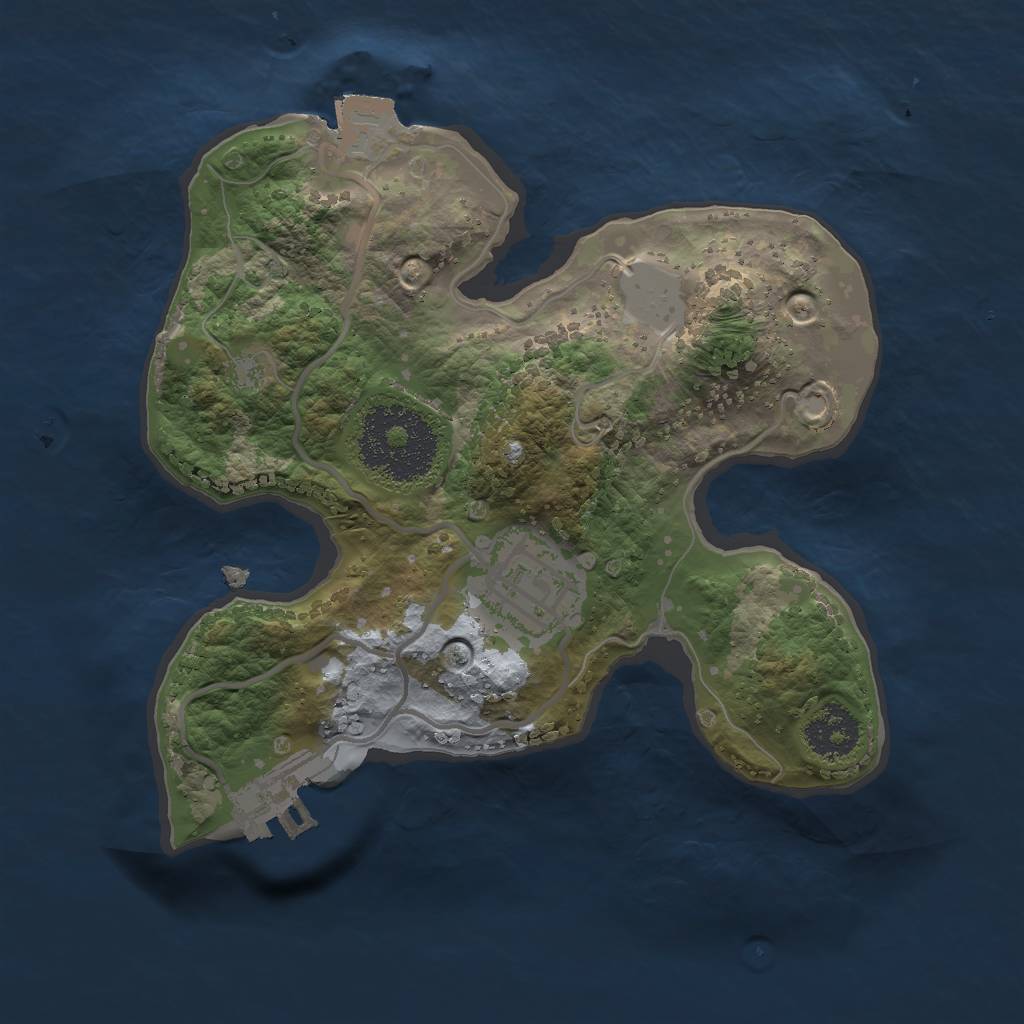 Rust Map: Procedural Map, Size: 2000, Seed: 2347, 5 Monuments