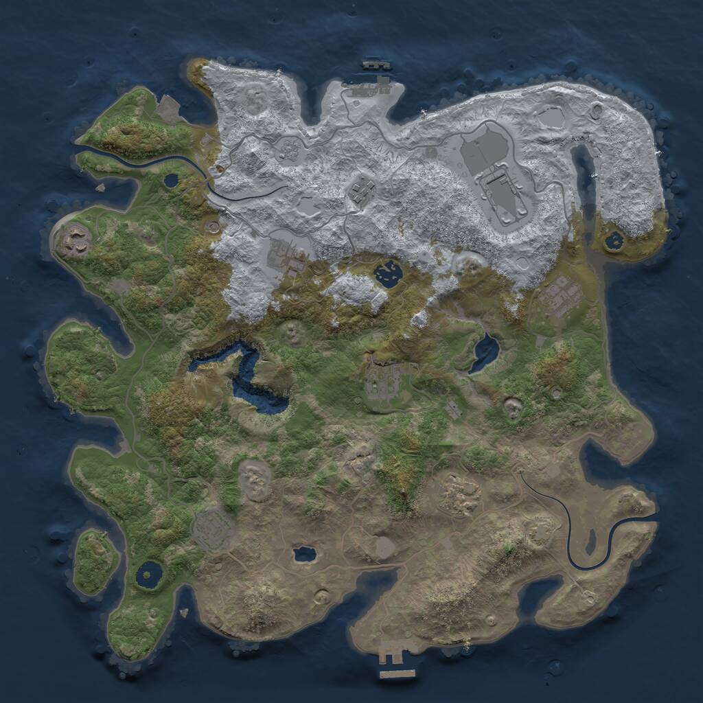 Rust Map: Procedural Map, Size: 4000, Seed: 556624, 15 Monuments