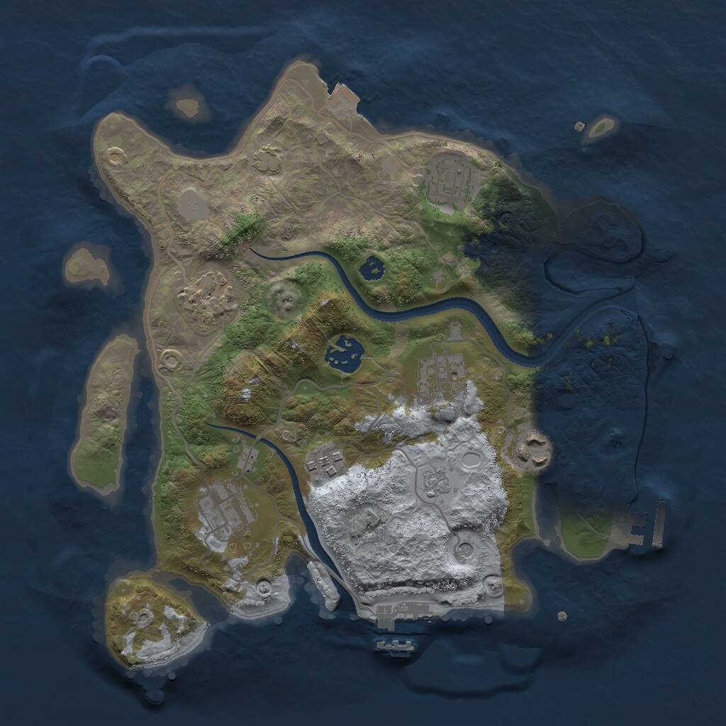 Rust Map: Procedural Map, Size: 3000, Seed: 990694793, 13 Monuments