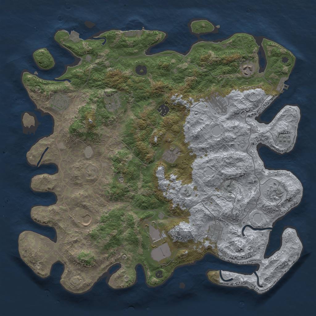 Rust Map: Procedural Map, Size: 4200, Seed: 134488921, 19 Monuments