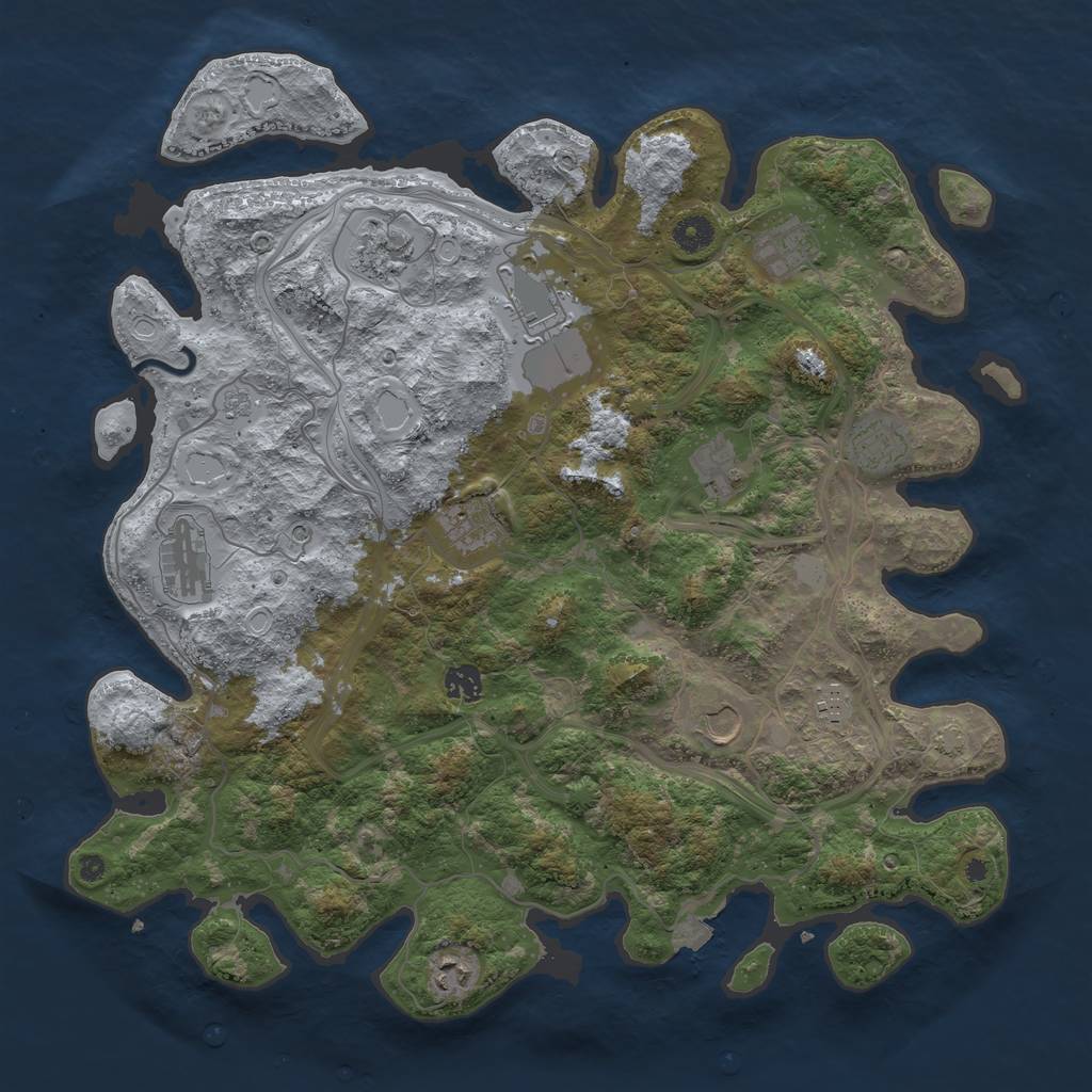 Rust Map: Procedural Map, Size: 4250, Seed: 665323306, 17 Monuments