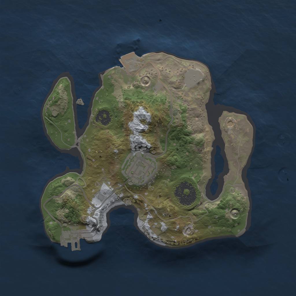 Rust Map: Procedural Map, Size: 2000, Seed: 18815353, 5 Monuments