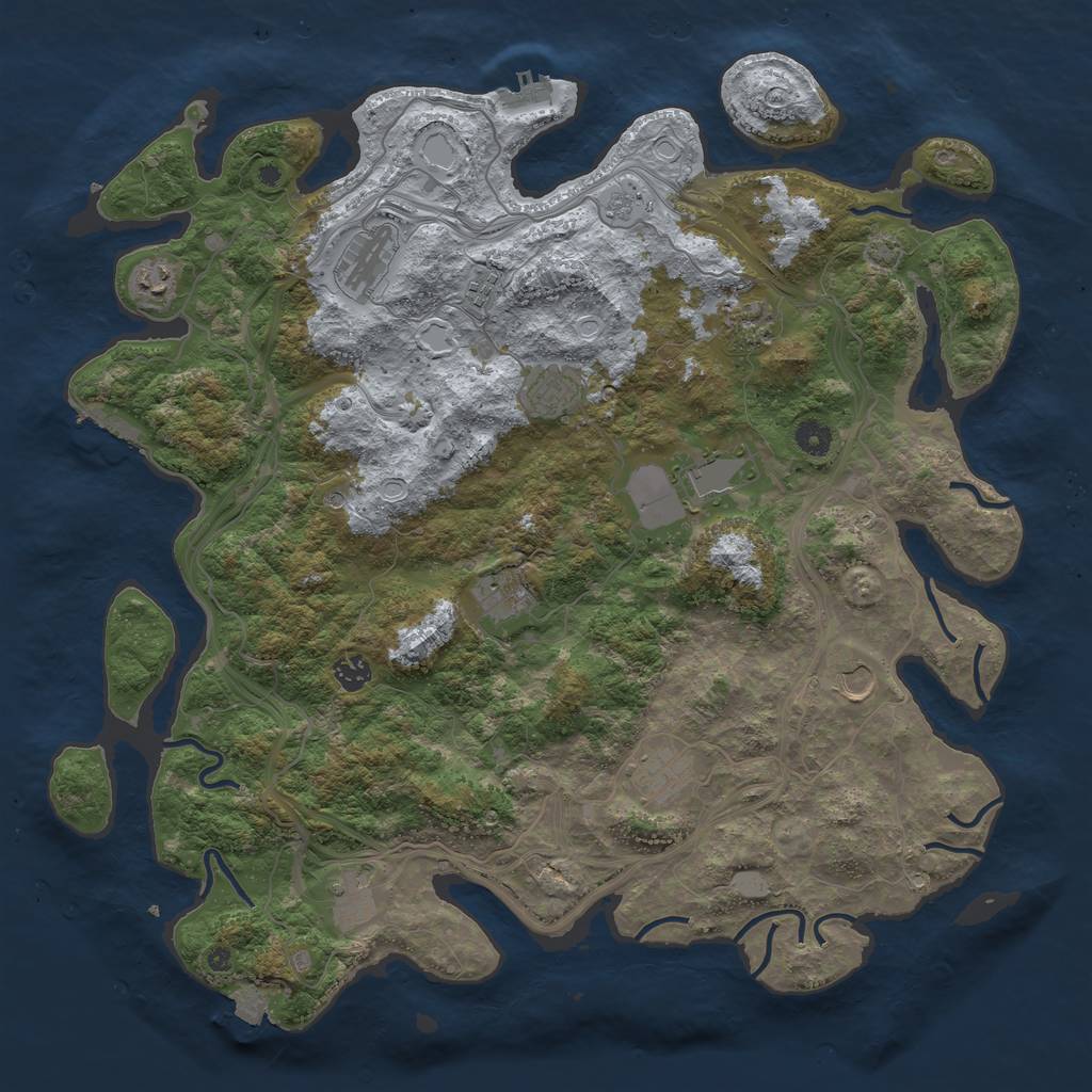 Rust Map: Procedural Map, Size: 4500, Seed: 2099952639, 19 Monuments