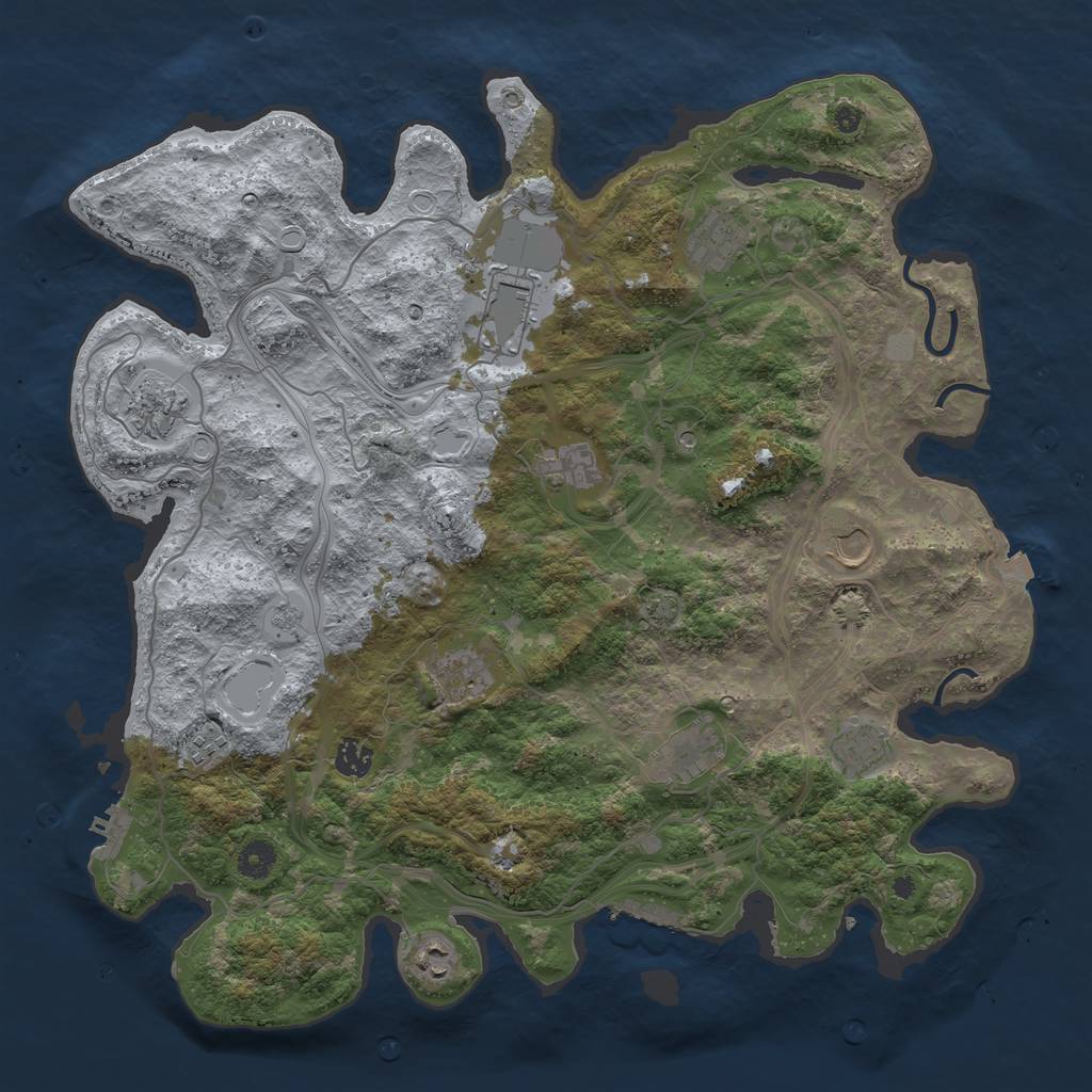 Rust Map: Procedural Map, Size: 4250, Seed: 1856079291, 19 Monuments