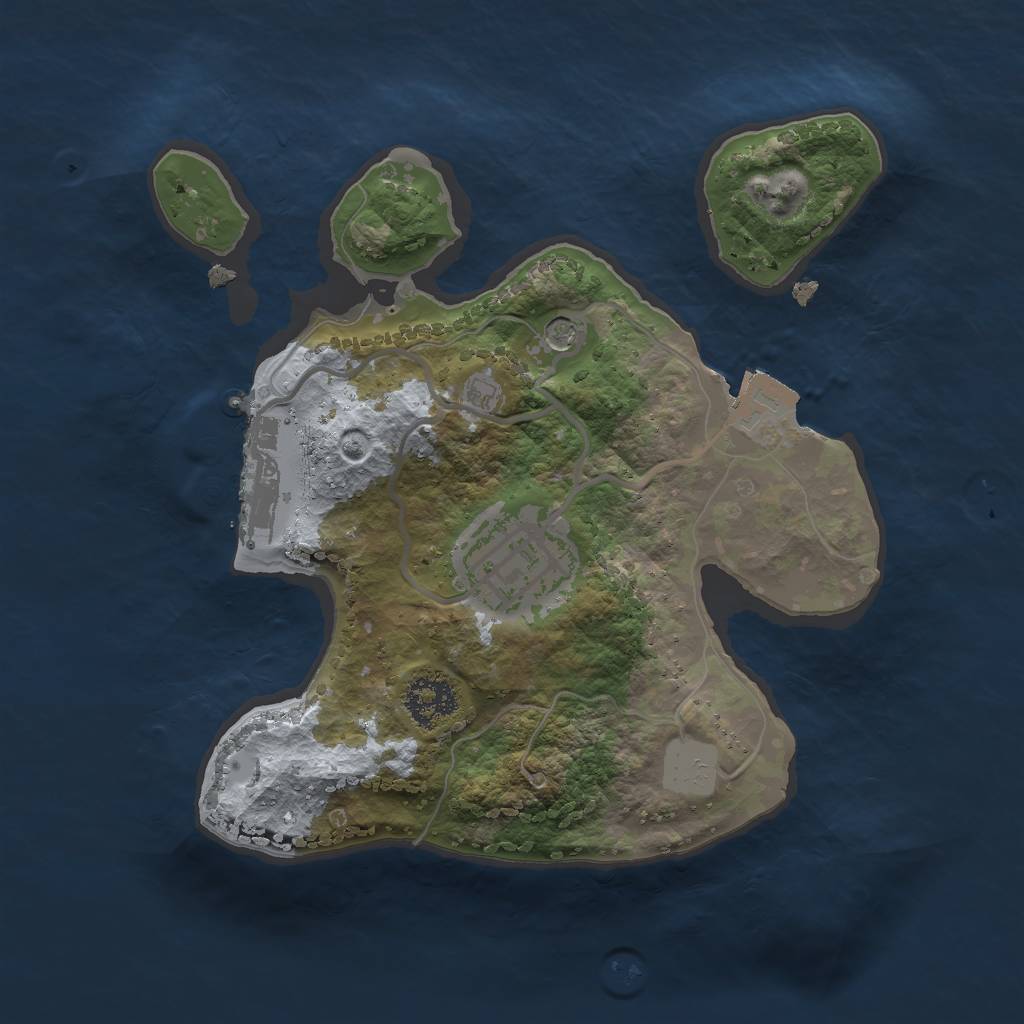 Rust Map: Procedural Map, Size: 2000, Seed: 848923995, 6 Monuments