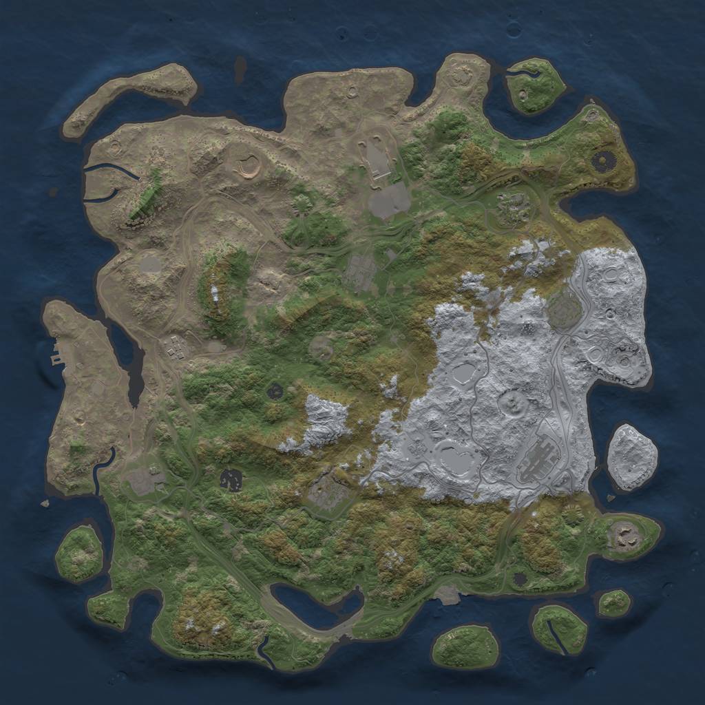 Rust Map: Procedural Map, Size: 4500, Seed: 273611798, 18 Monuments