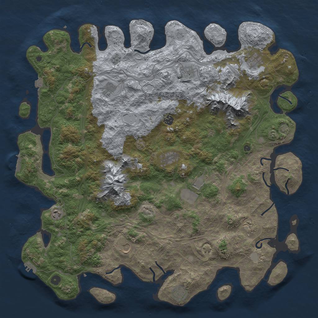 Rust Map: Procedural Map, Size: 5000, Seed: 160459864, 19 Monuments