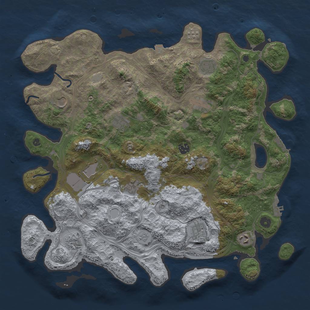 Rust Map: Procedural Map, Size: 4250, Seed: 2099163669, 19 Monuments