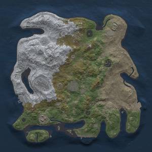 Thumbnail Rust Map: Procedural Map, Size: 3300, Seed: 10171, 14 Monuments