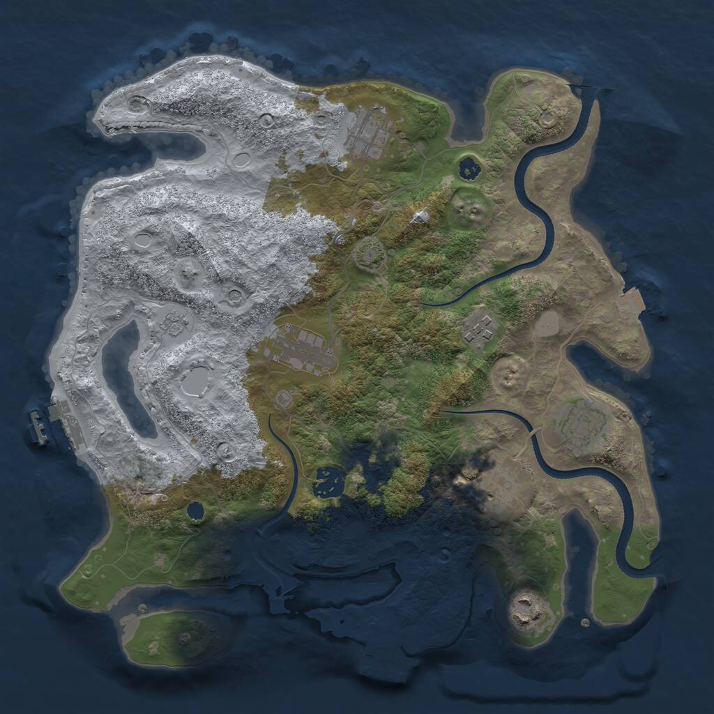 Rust Map: Procedural Map, Size: 3300, Seed: 10171, 13 Monuments