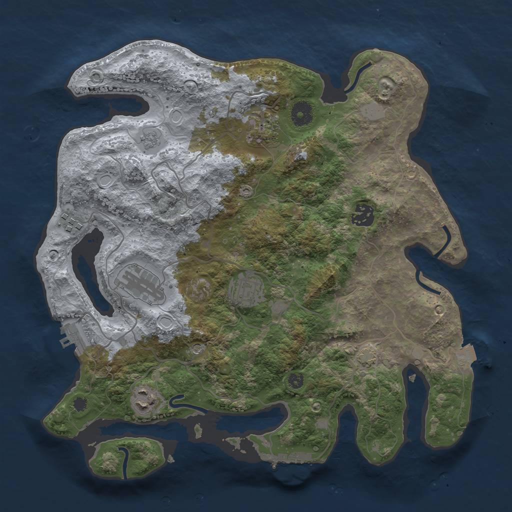 Rust Map: Procedural Map, Size: 3300, Seed: 10171, 14 Monuments