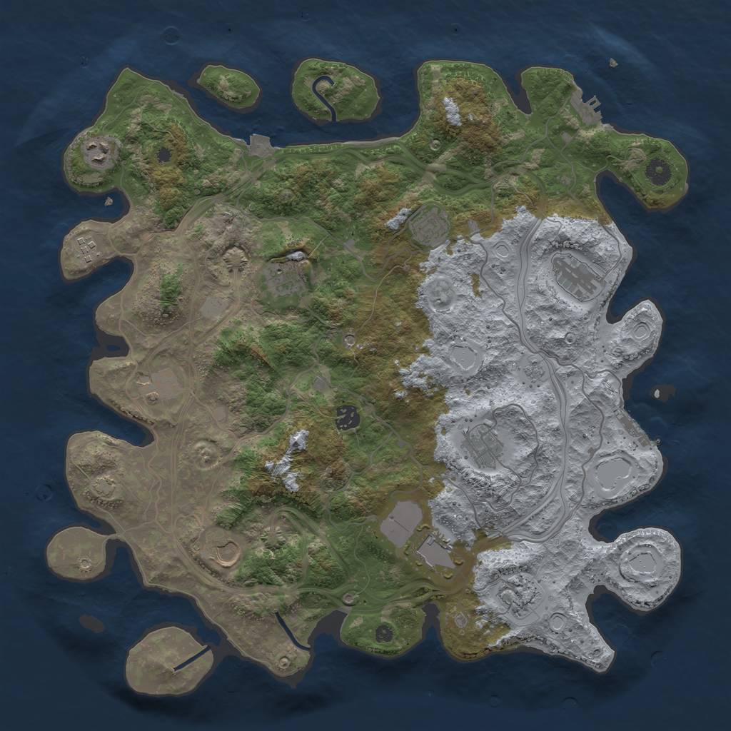 Rust Map: Procedural Map, Size: 4250, Seed: 2047996494, 19 Monuments