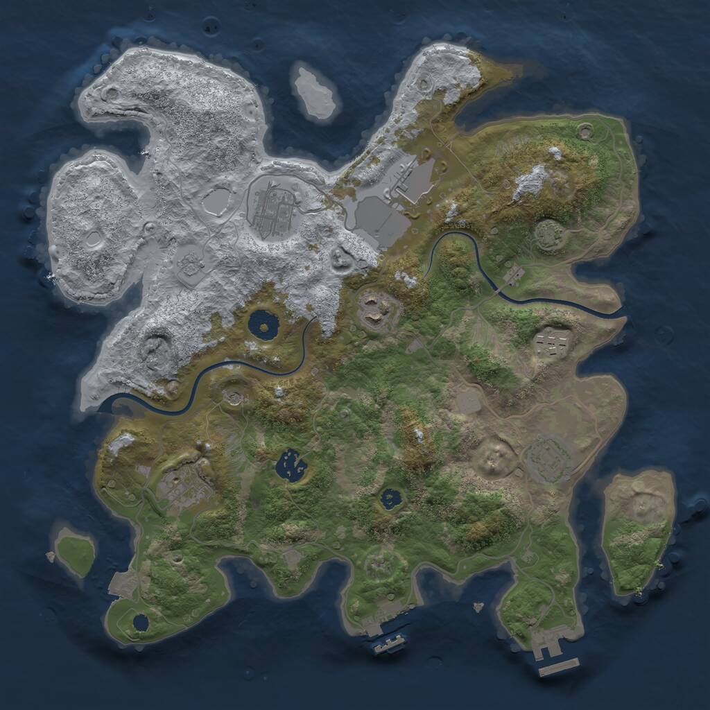 Rust Map: Procedural Map, Size: 3500, Seed: 14456552, 13 Monuments