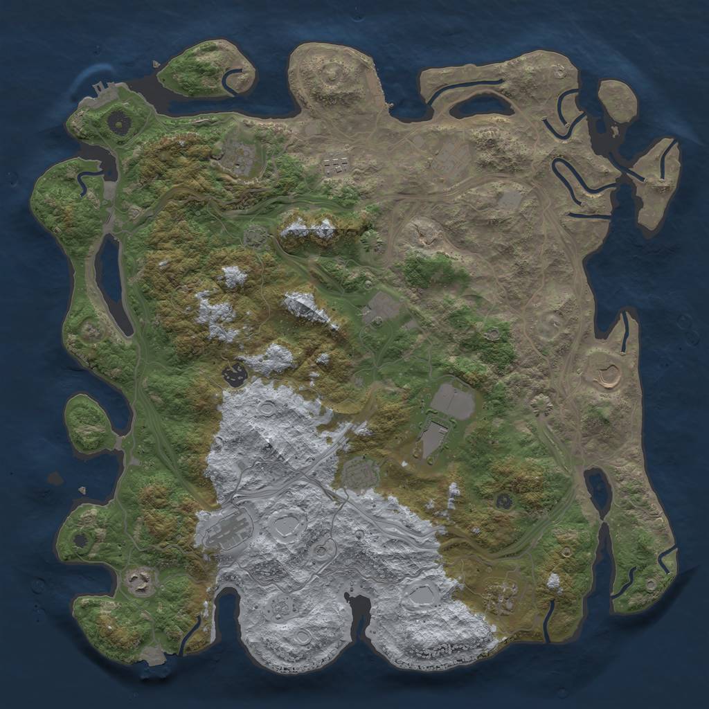 Rust Map: Procedural Map, Size: 4500, Seed: 216447562, 19 Monuments