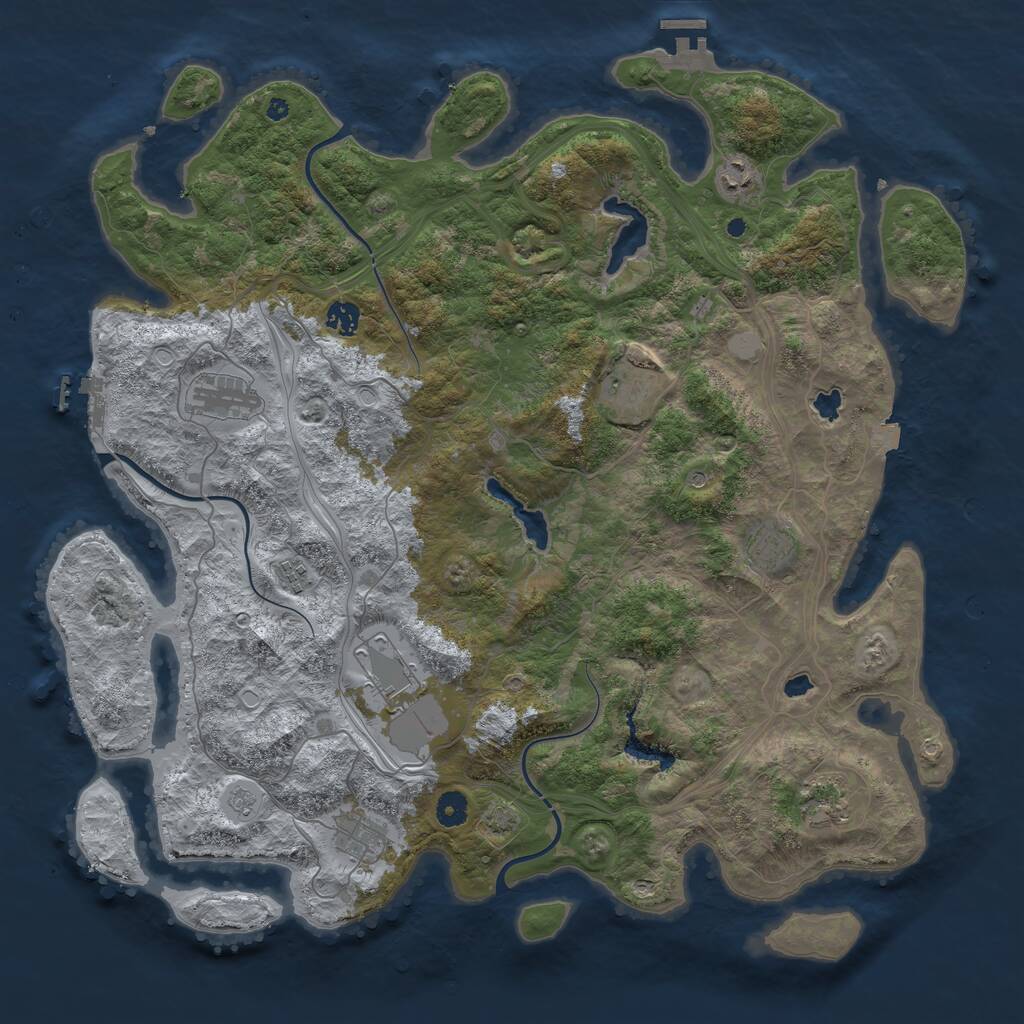 Rust Map: Procedural Map, Size: 4500, Seed: 1783318471, 15 Monuments