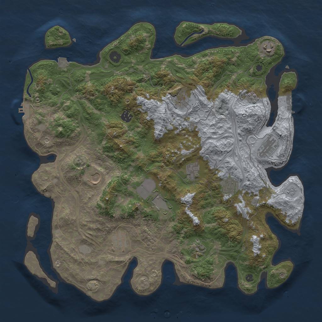 Rust Map: Procedural Map, Size: 4250, Seed: 1289663700, 19 Monuments