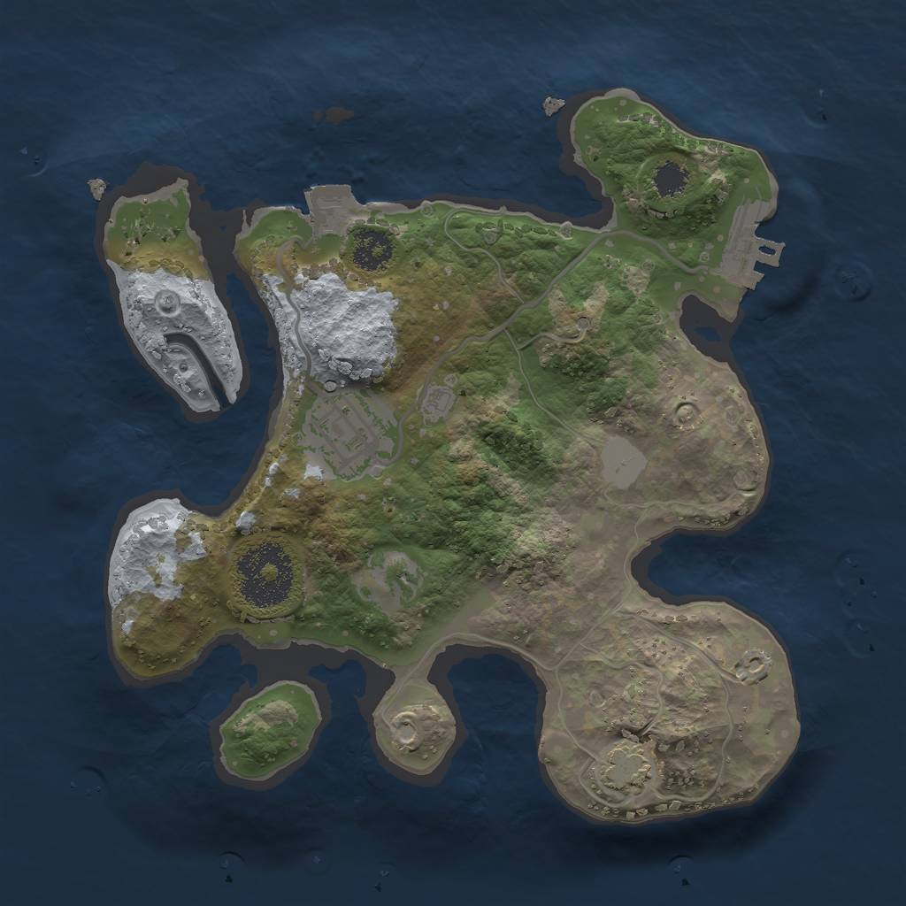 Rust Map: Procedural Map, Size: 2250, Seed: 69133769, 6 Monuments