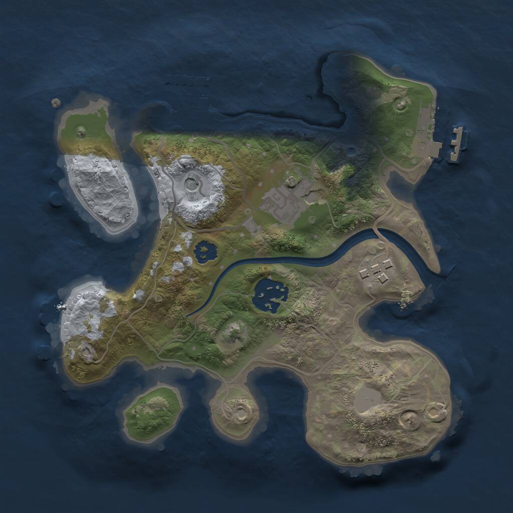 Rust Map: Procedural Map, Size: 2250, Seed: 69133769, 7 Monuments