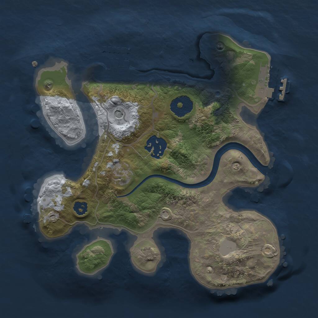 Rust Map: Procedural Map, Size: 2250, Seed: 69133769, 5 Monuments