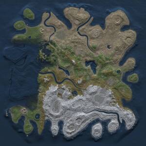 Thumbnail Rust Map: Procedural Map, Size: 4100, Seed: 887913799, 16 Monuments