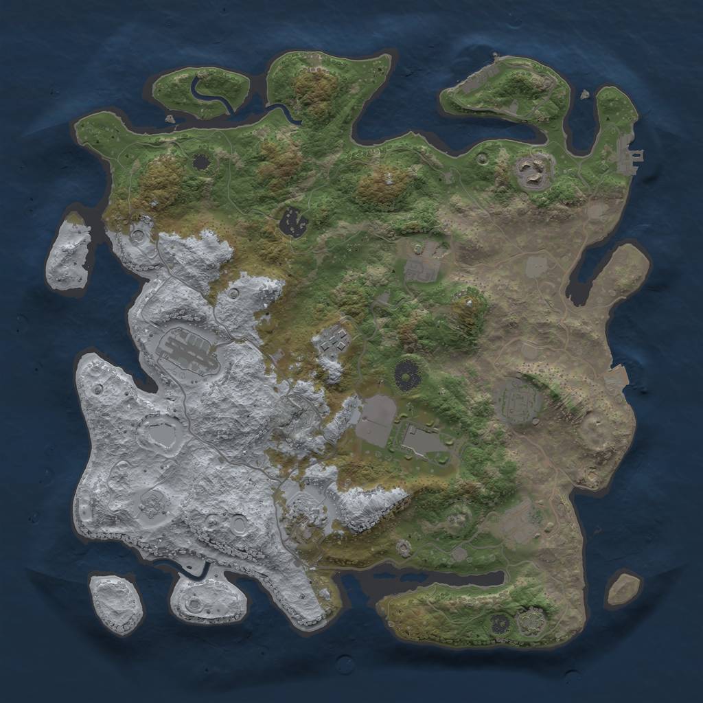 Rust Map: Procedural Map, Size: 3700, Seed: 547795017, 17 Monuments