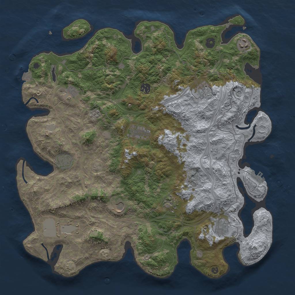 Rust Map: Procedural Map, Size: 4250, Seed: 862702, 18 Monuments