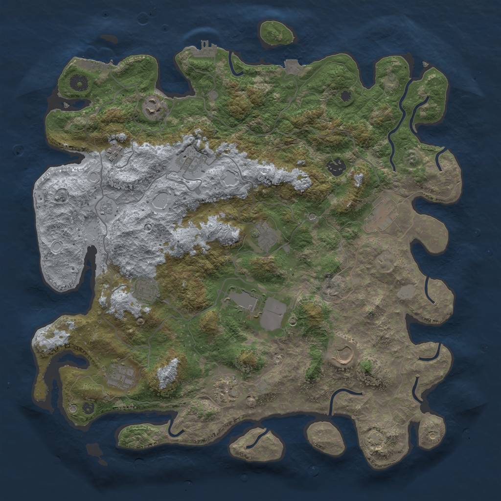 Rust Map: Procedural Map, Size: 4200, Seed: 1512181018, 19 Monuments