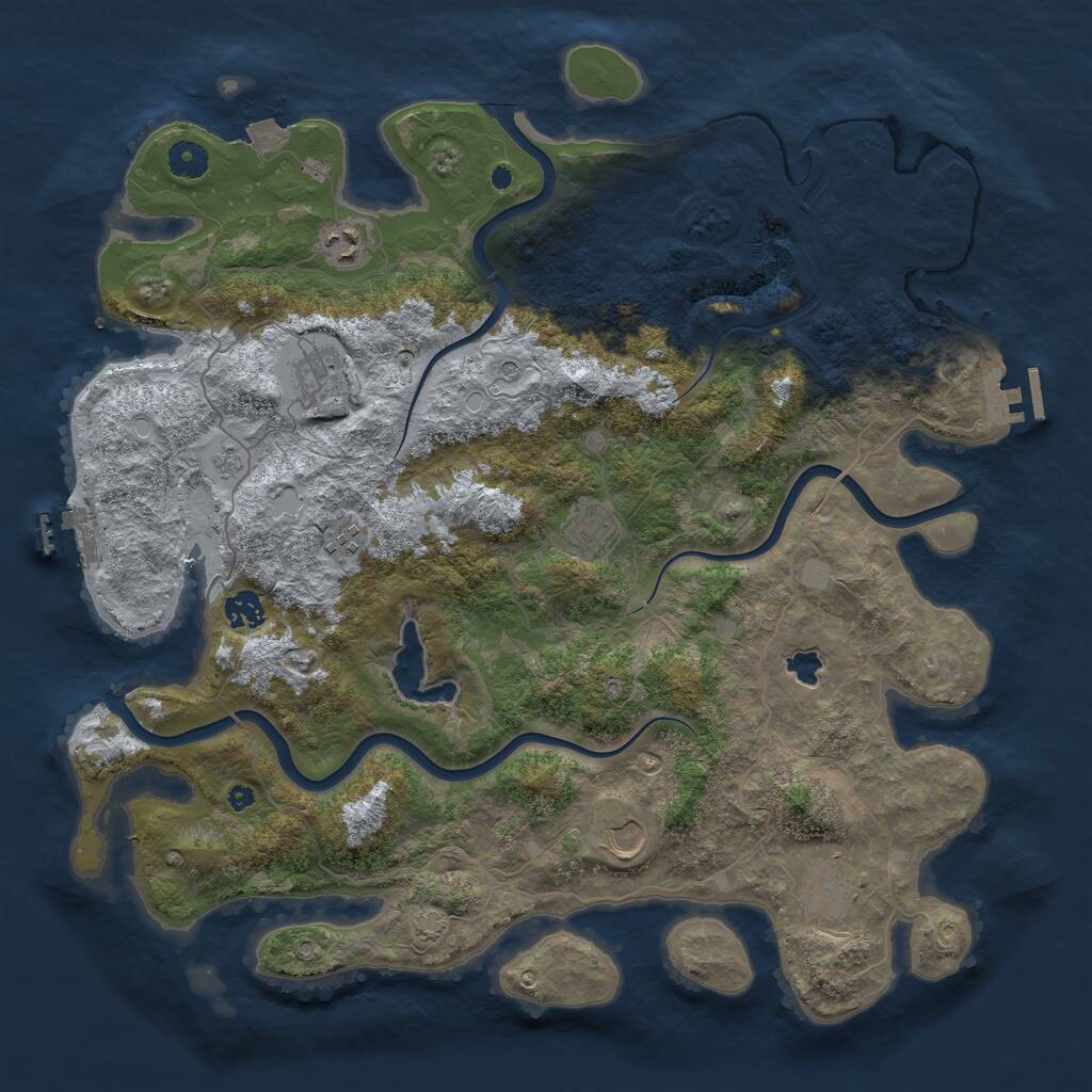 Rust Map: Procedural Map, Size: 4200, Seed: 1512181018, 13 Monuments