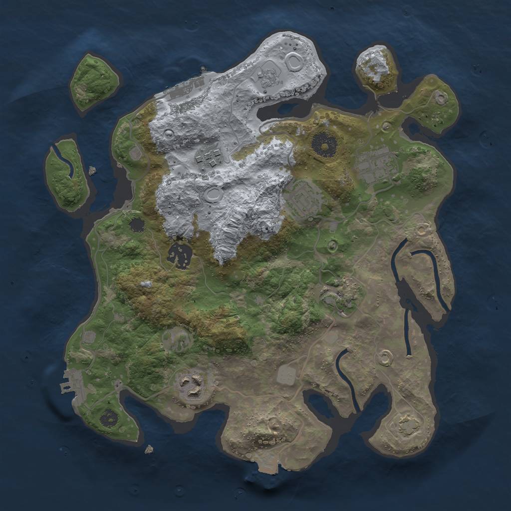 Rust Map: Procedural Map, Size: 3000, Seed: 316086308, 13 Monuments