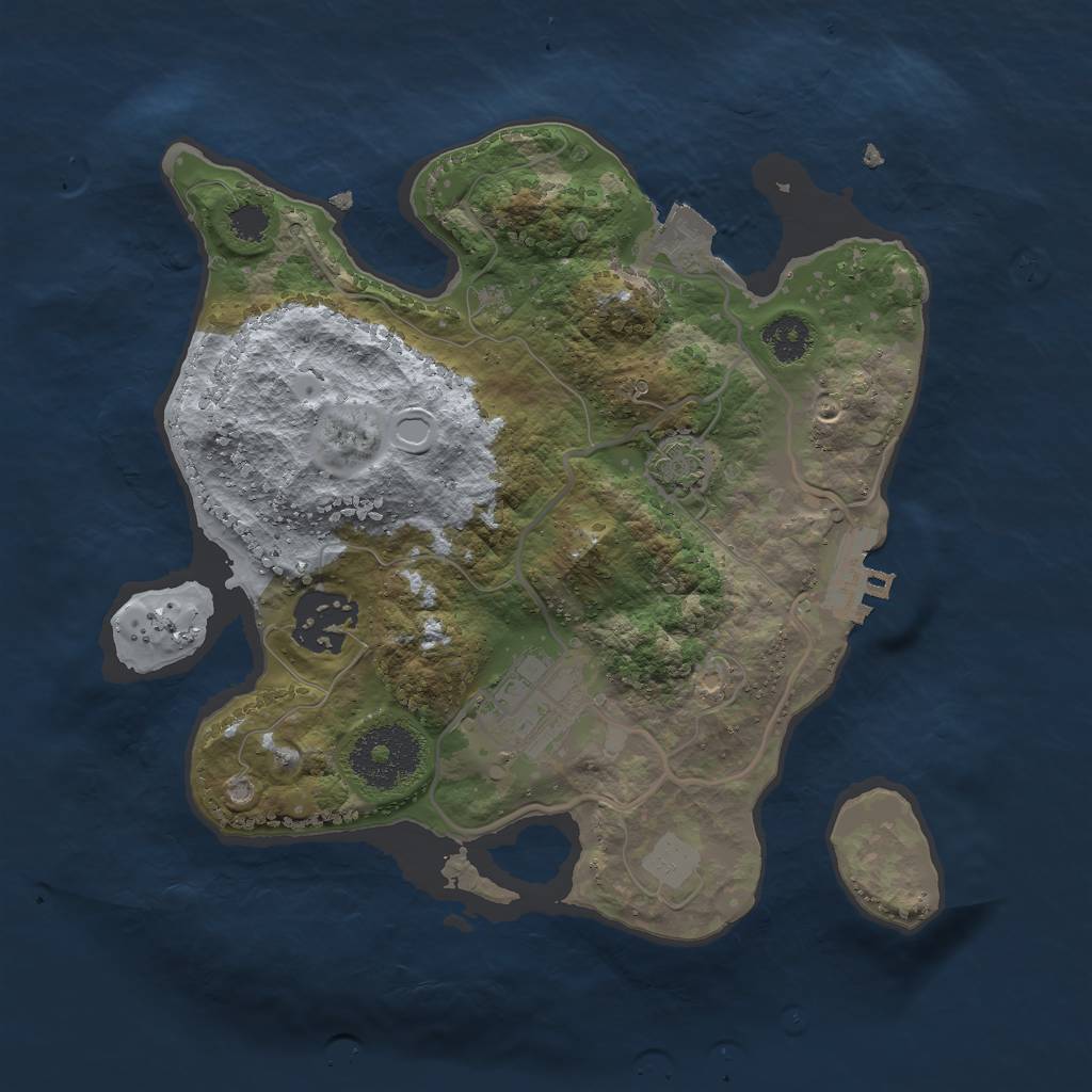 Rust Map: Procedural Map, Size: 2500, Seed: 524621542, 7 Monuments