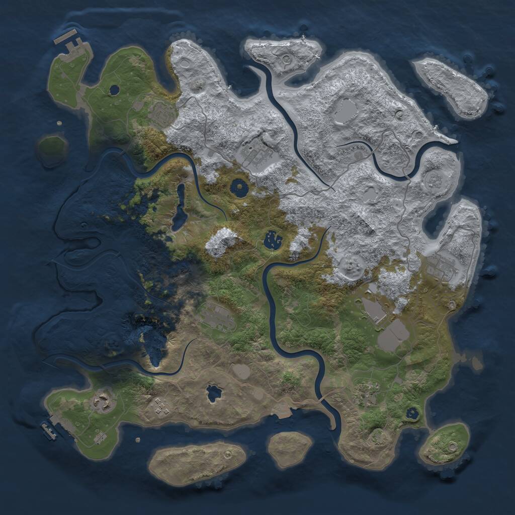 Rust Map: Procedural Map, Size: 4200, Seed: 799895834, 15 Monuments