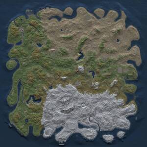 Thumbnail Rust Map: Procedural Map, Size: 6000, Seed: 649204817, 17 Monuments