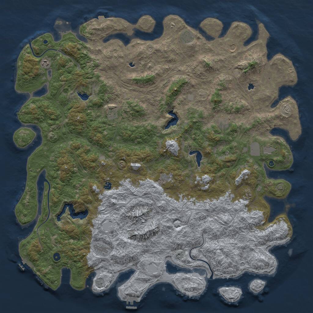 Rust Map: Procedural Map, Size: 6000, Seed: 649204817, 17 Monuments