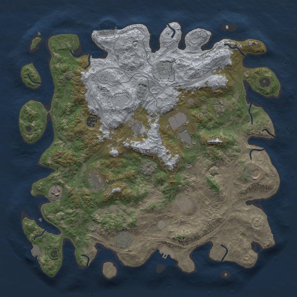 Rust Map: Procedural Map, Size: 4250, Seed: 456962277, 19 Monuments